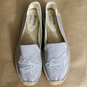 NEW - Soludos x Ceizer Gray Let's Fly Away Smoking Slipper Espadrilles Size 8.5